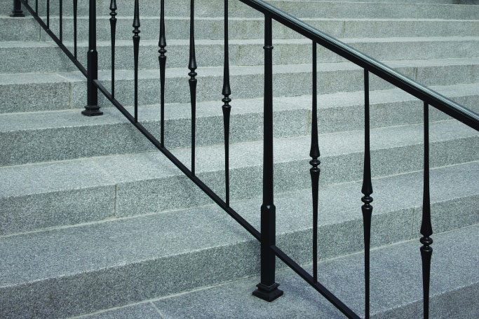 detail look at black railing