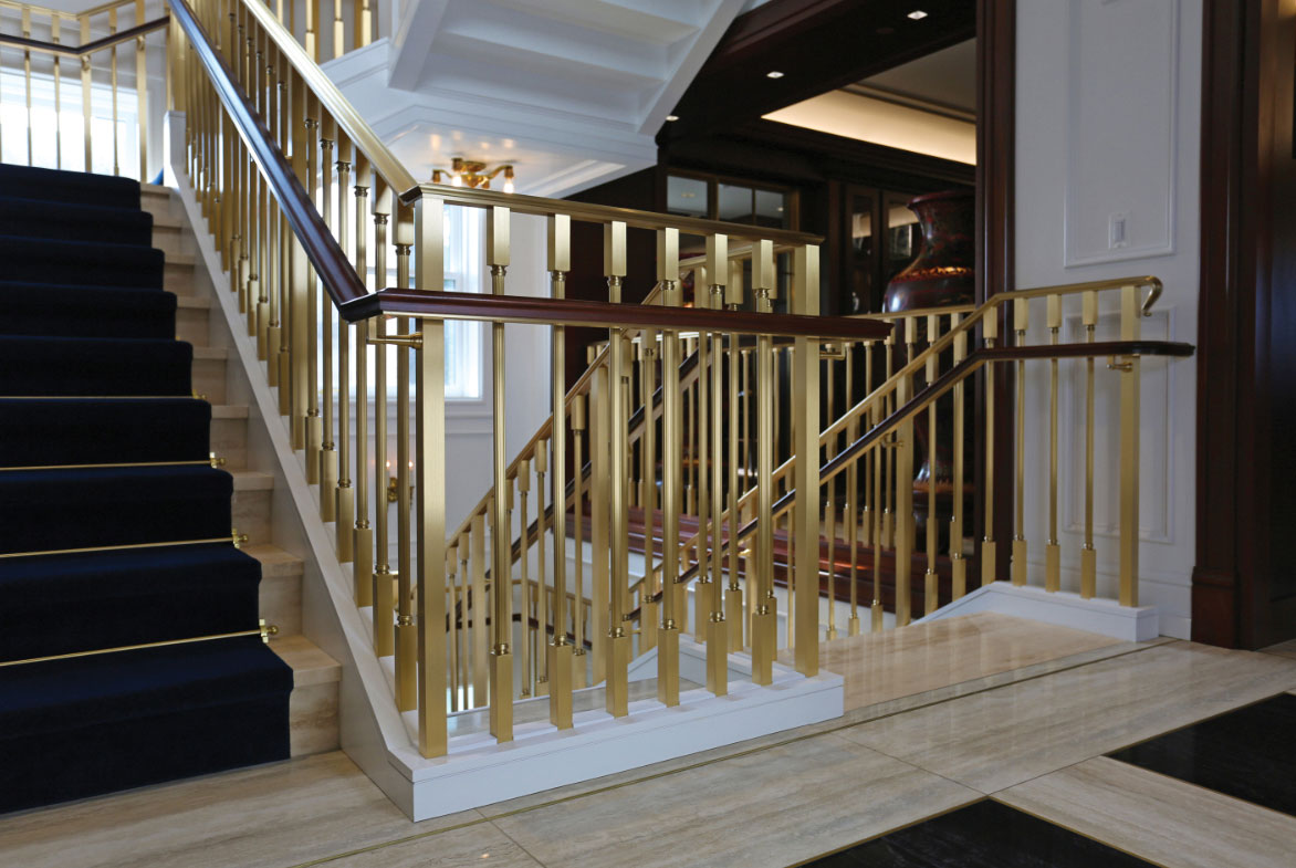 gold railing