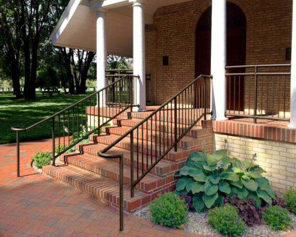 railing exterior on brick